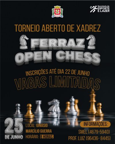 Esporte de Ferraz segue com inscrições para Torneio de Xadrez